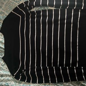 Long black and white sweater